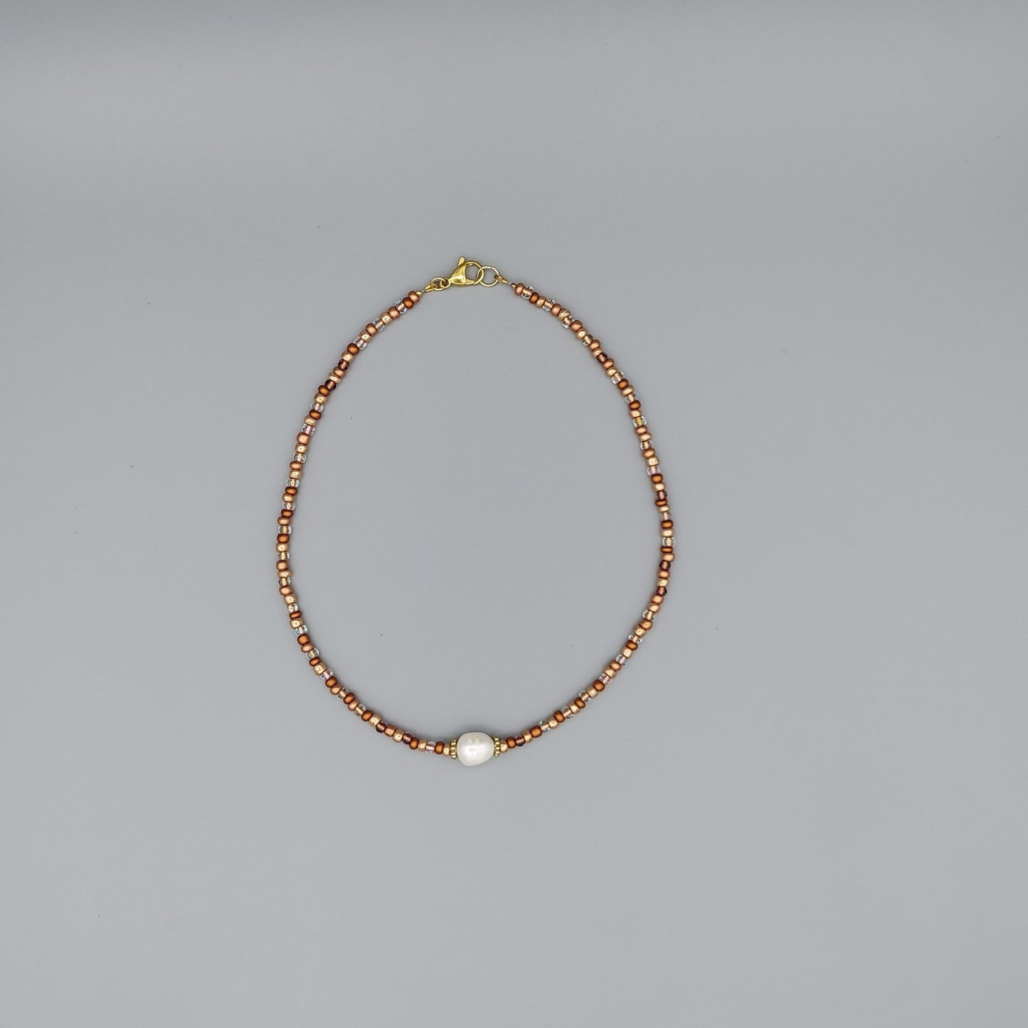 Single Pearl Choker-Gold/Copper