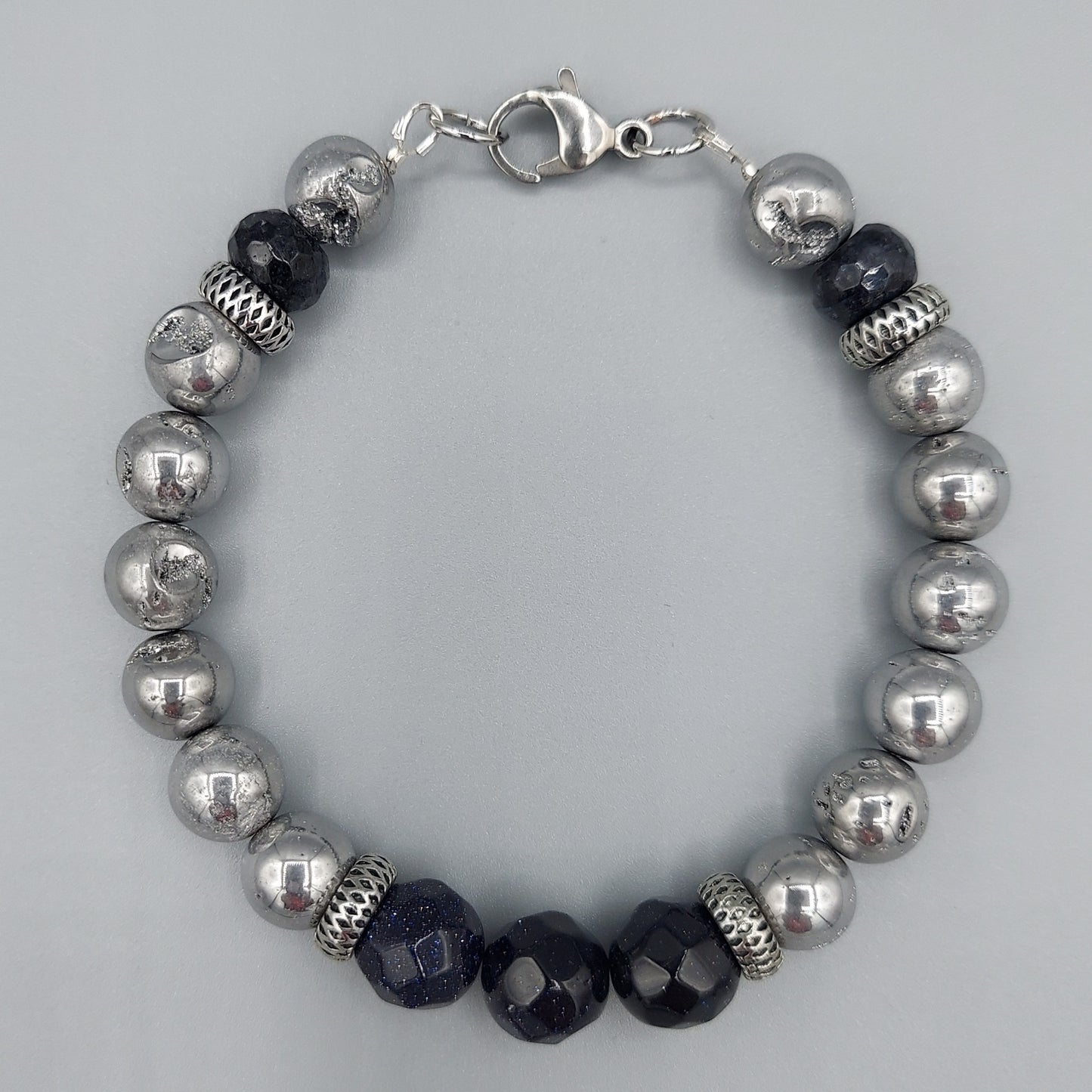 Men's Drusy and Goldstone Bracelet