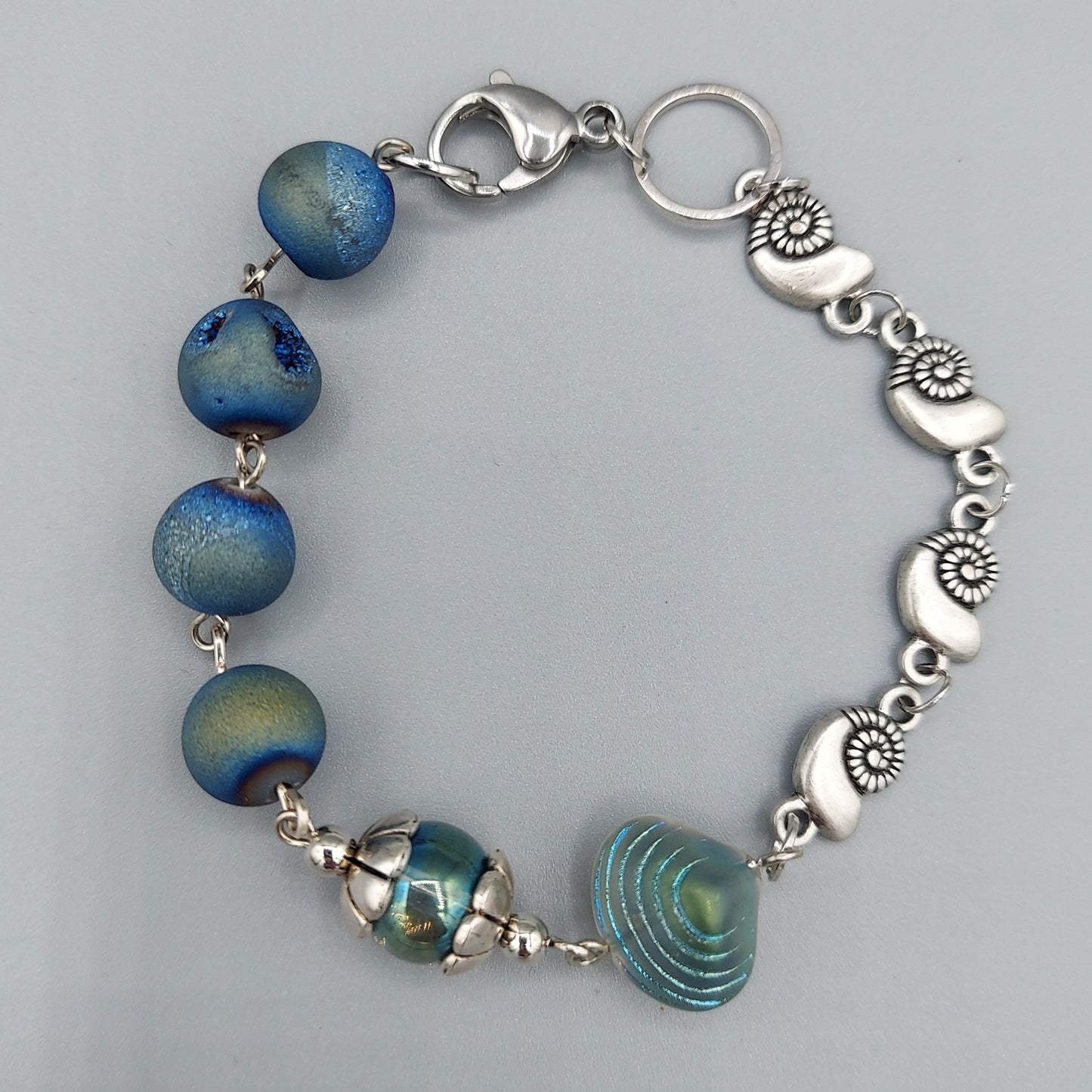Drusy Agate/Nautilus Shell Bracelet