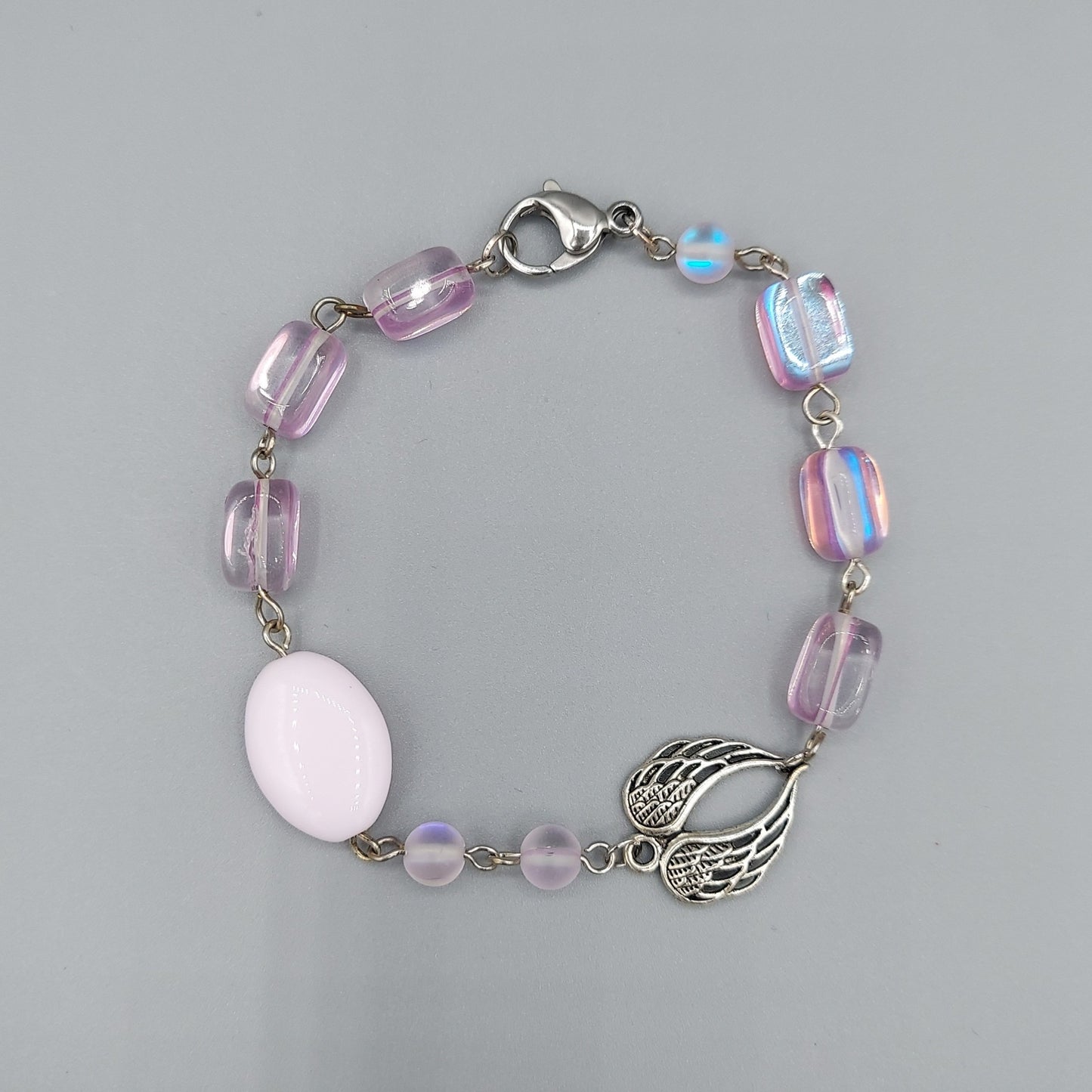 Pink/Silver Heart Bracelet