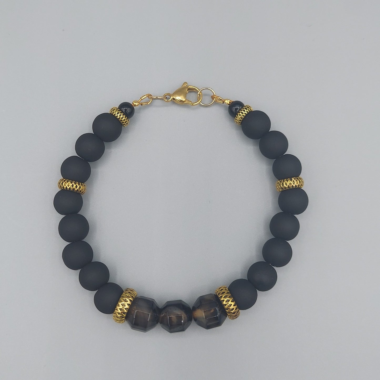 Men's Black Agate Bracelet
