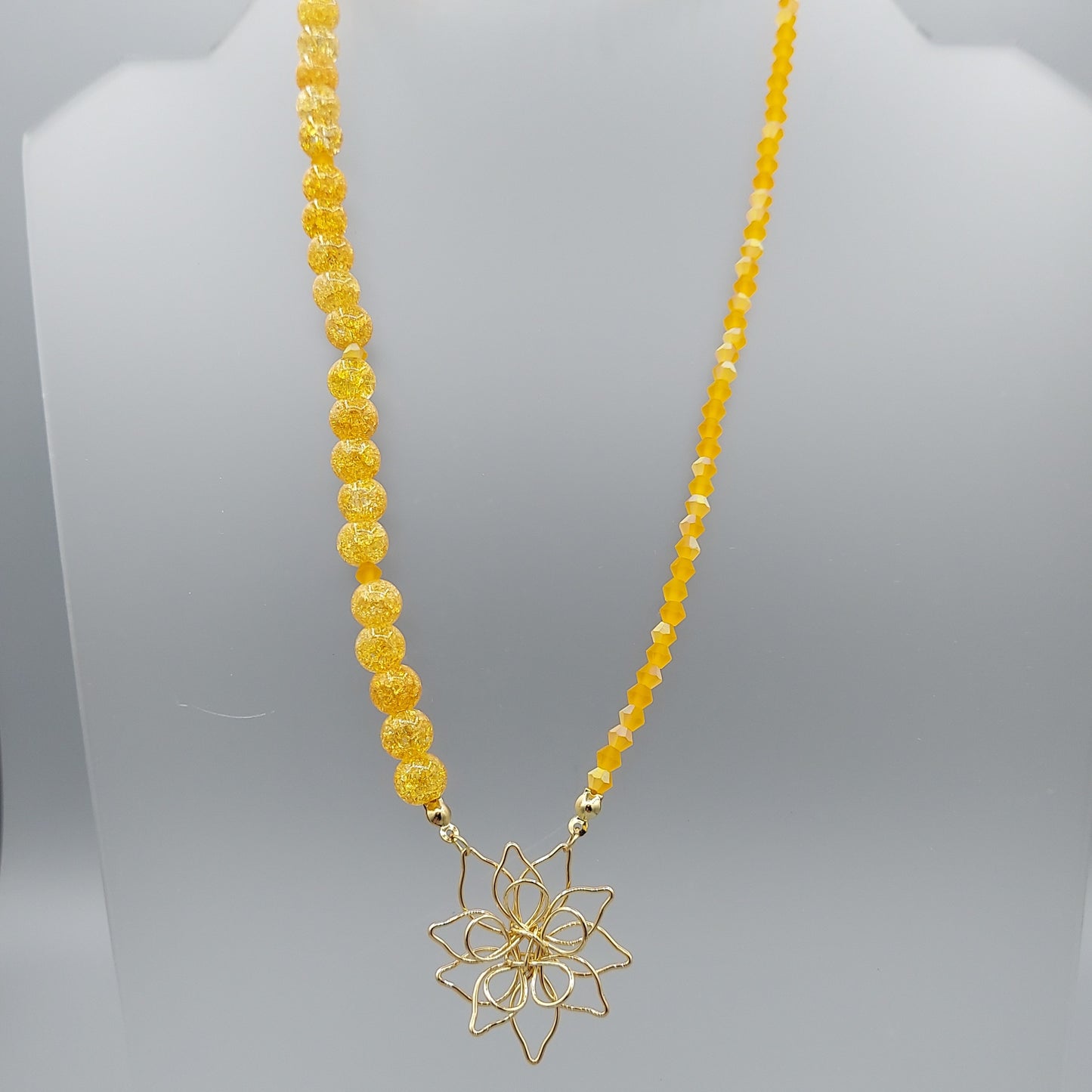 Gold Wire Flower Necklace