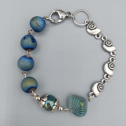 Drusy Agate/Nautilus Shell Bracelet