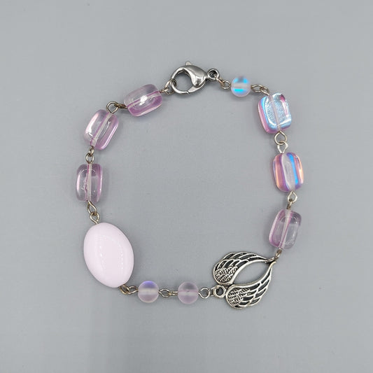 Pink/Silver Heart Bracelet