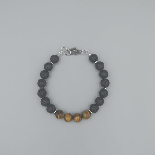Men's Lava/Tiger's Eye Bracelet