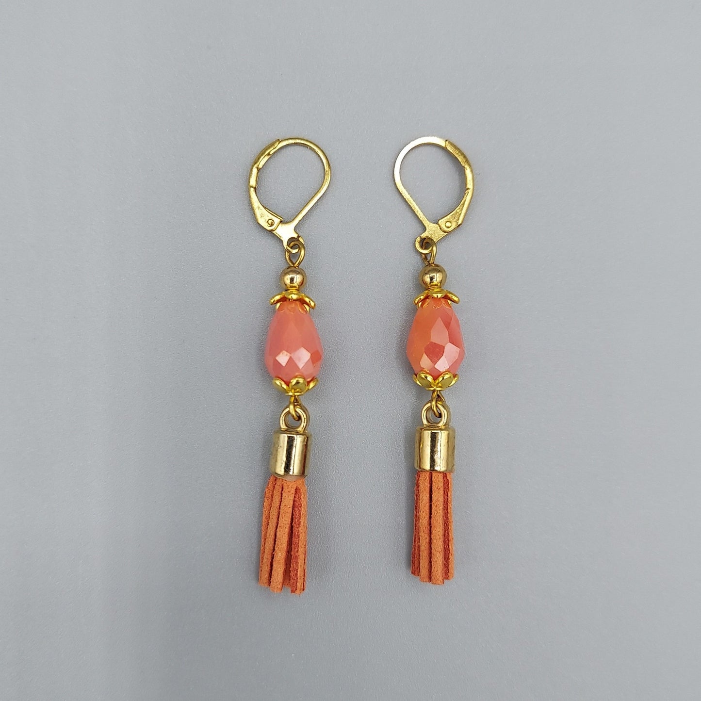 Peach Tassel Earrings
