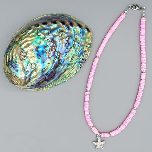 Pink Shell Necklace w/Starfish Pendant